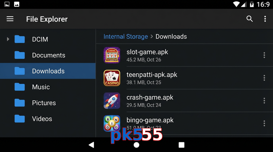 Main screen of Pk555 gameapk page for PK players